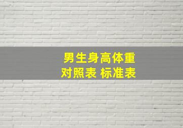 男生身高体重对照表 标准表